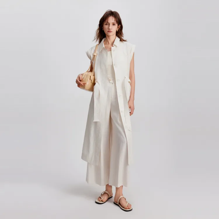 ELLE Summer New Arrival Sleeveless Skirt Women's Ecru-1