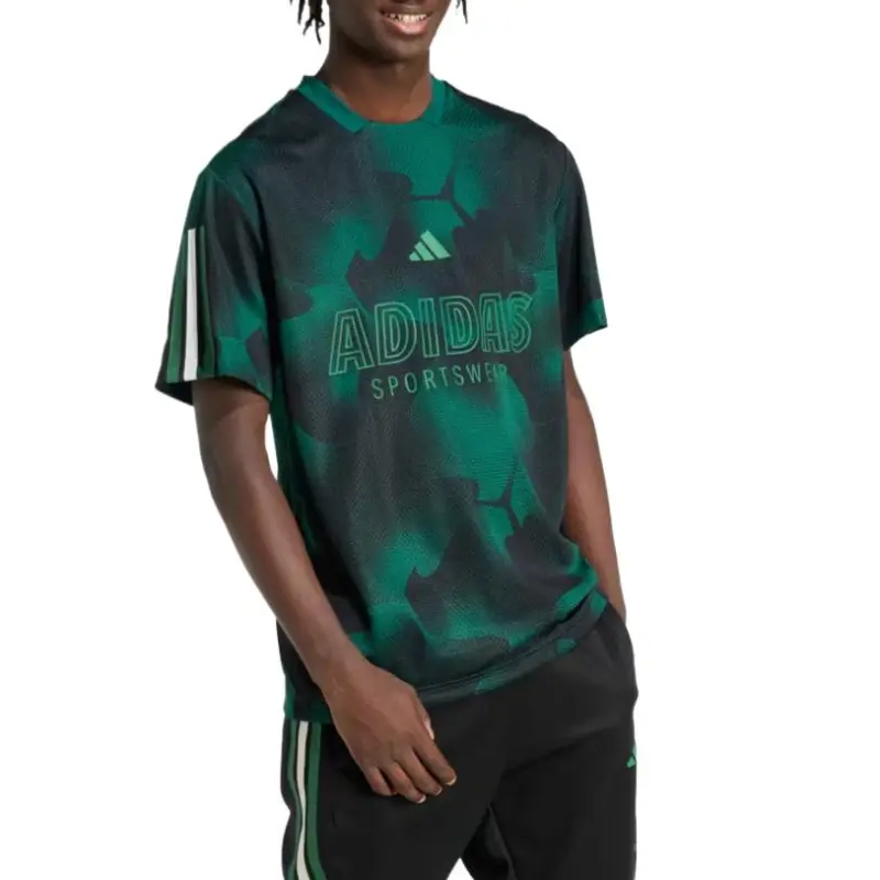 Adidas Sportswear T Shirt Men's Black Green-2