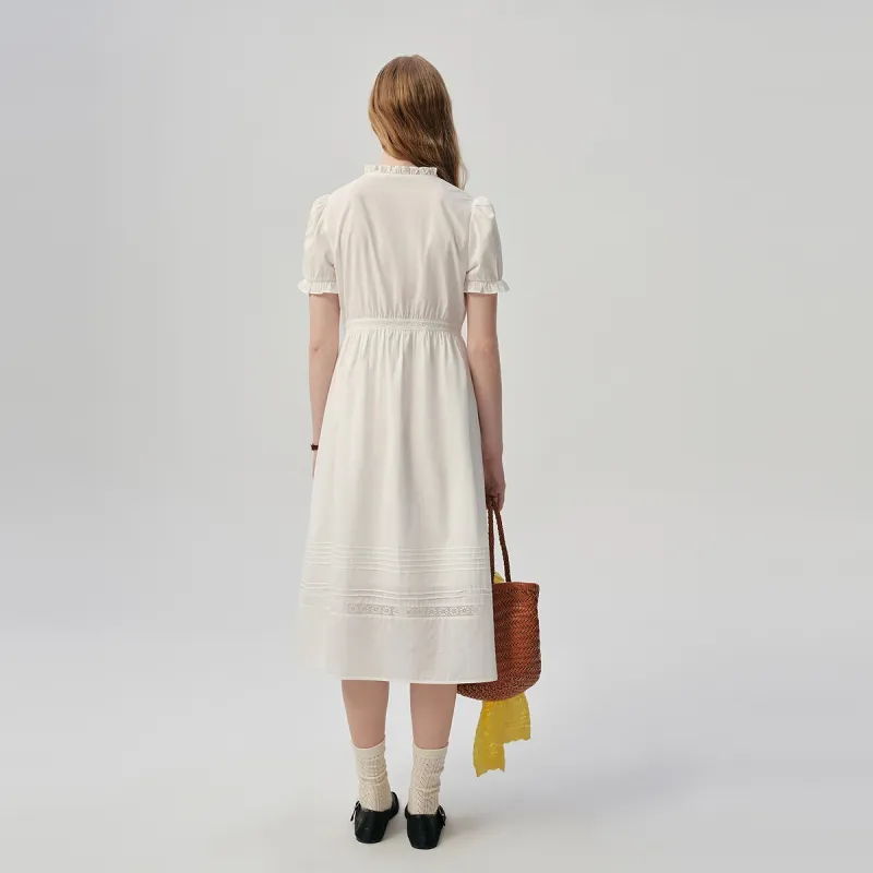 Teenie Weenie Short Sleeved Dress Women's White-5