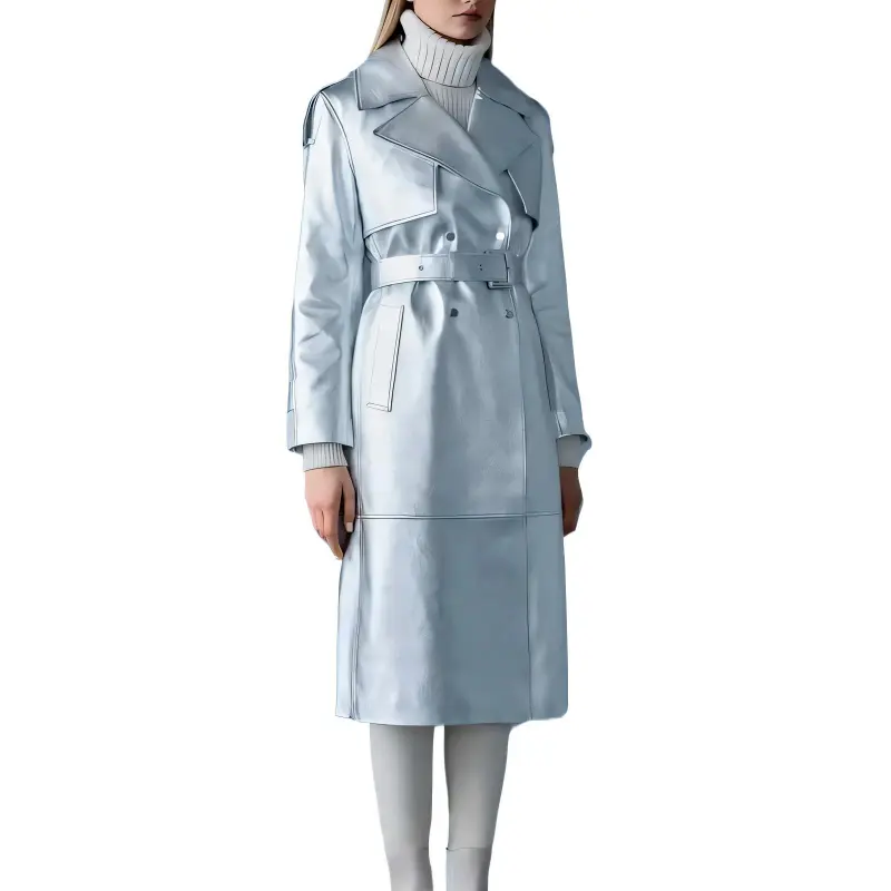 MACKAGE Trench Coat Women's Silver-1
