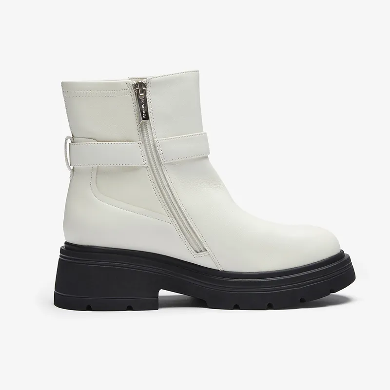 LE SAUNDA Ankle Boots Women's White/Black-3