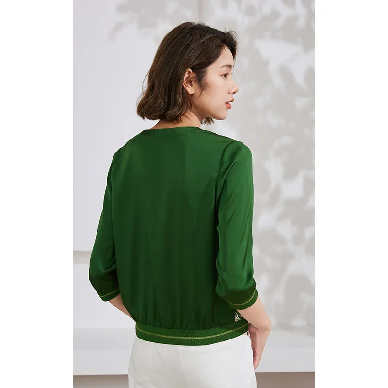 QIAOWANNI Cropped Coat Women's Forest Green-3