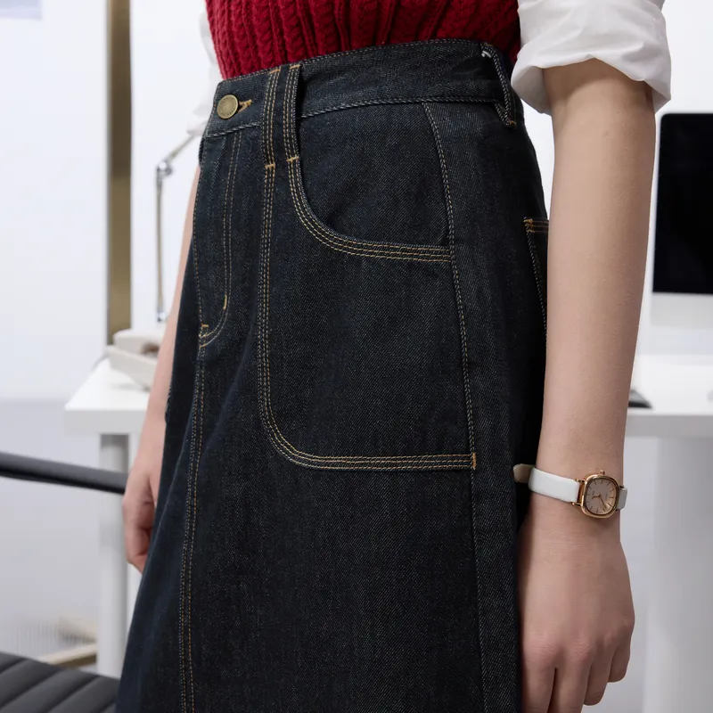 3COLOUR Denim Long Skirt Women's-4