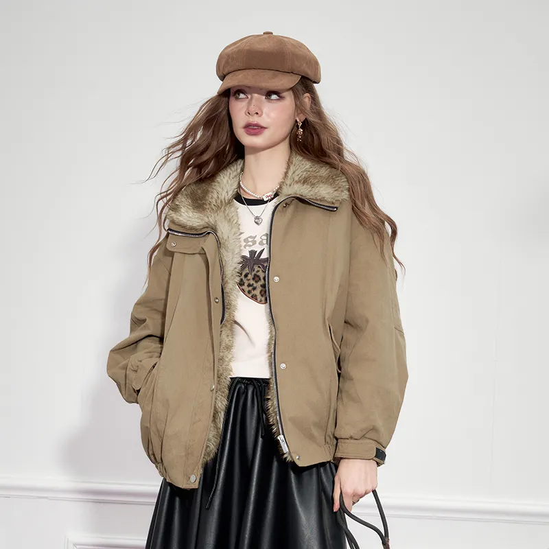 ELF SACK Puffer Jacket Women's Vintage Khaki-4