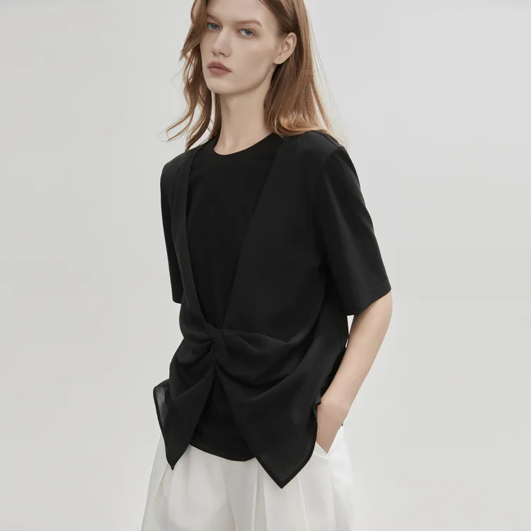 ELLE T Shirts Women's Black-5
