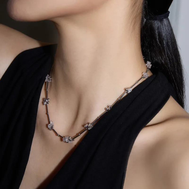 BOONEE ALUS White Gold Plated Copper Necklaces Women's-1