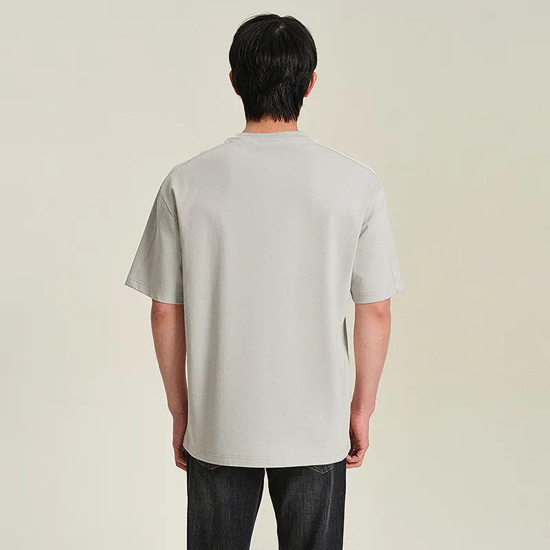 HLA T-Shirt Men's 1Light Gray Splicing-3