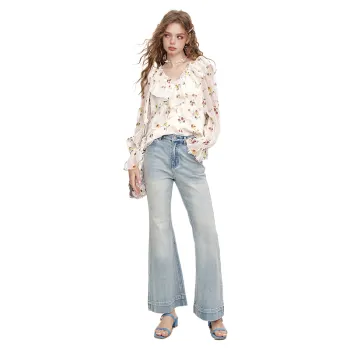 ELF SACK Chiffon Shirt Women's Ecru