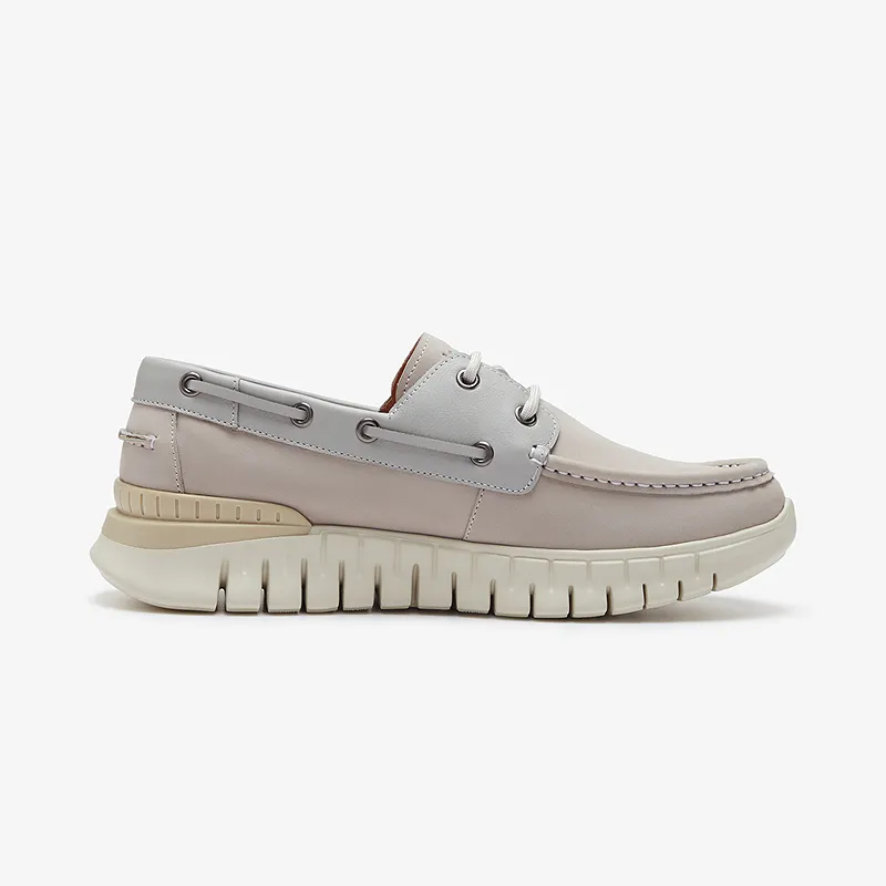 LE SAUNDA Boat Shoes Men Light Gray GYN/Khaki CMN-1