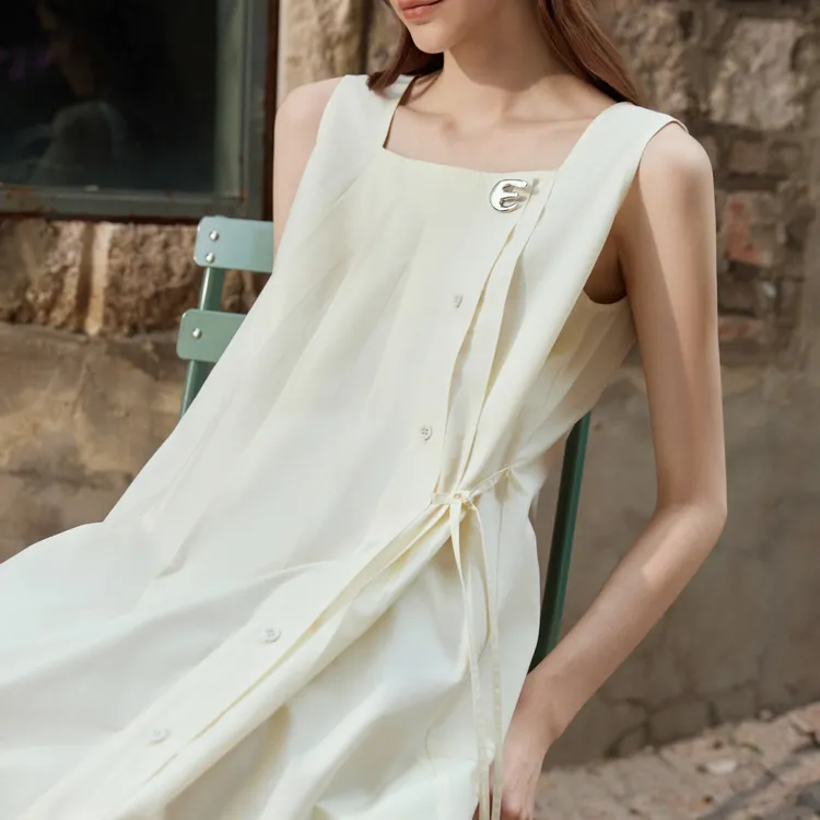 ELLE Sleeveless Dresses Women's Custard-3