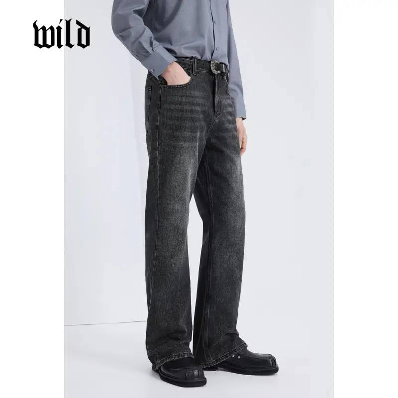 WILD LEADER Jeans Men's Black Gray-1
