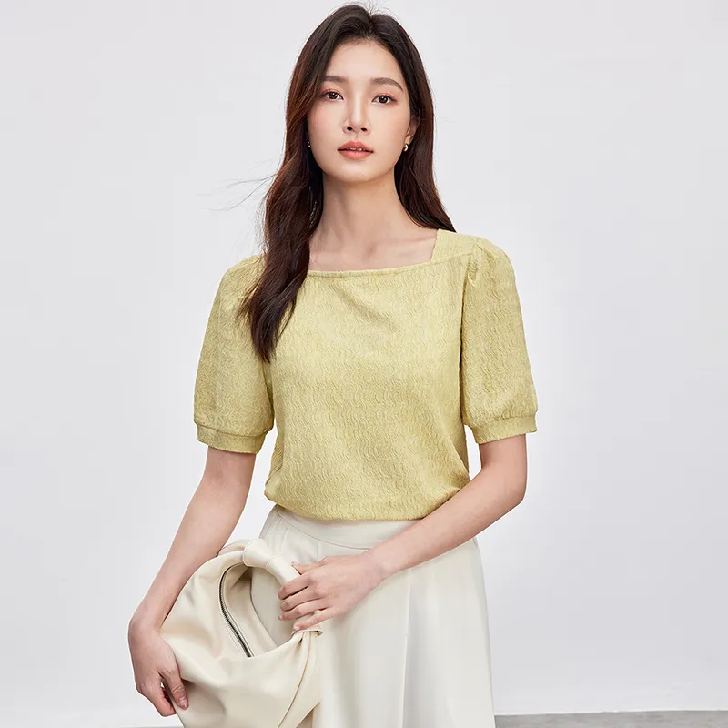 SENTUBILA Puff Sleeve T Shirt Women's-28