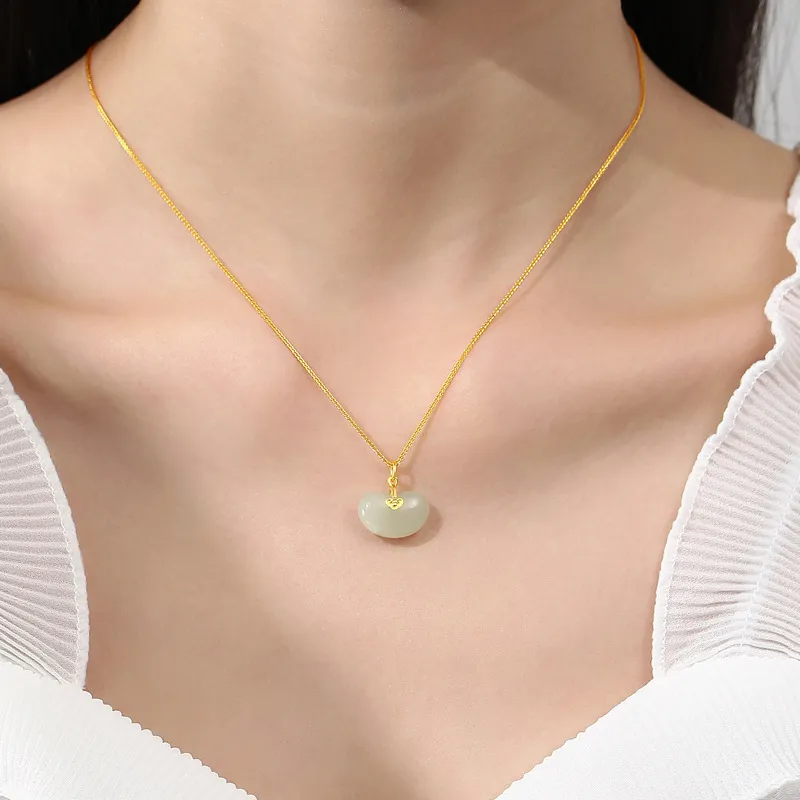 Royal Heaven's Choice Hetian Jade Necklaces Pale Greenish White Jade Unisex-2