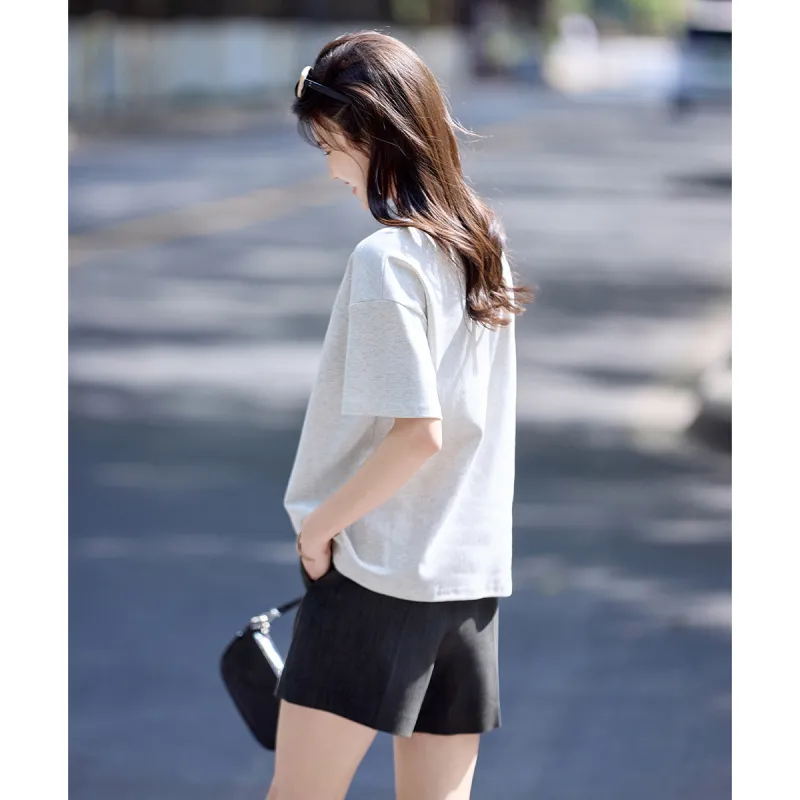 Still Quiet Drop Shoulder Sleeve T Shirt Women's-5
