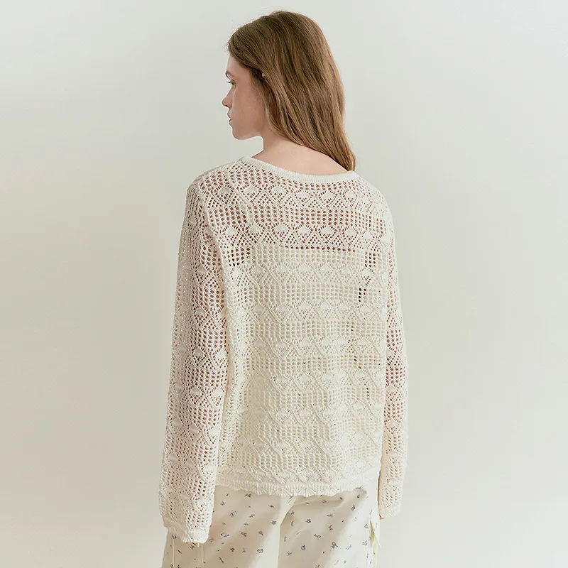 LEDIN Knitwear Women's Mist White-6