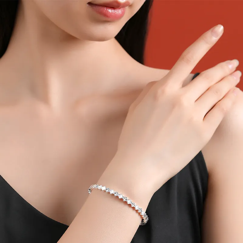 YASHENGZHUBAO 999 Fine Silver Bangles Women's-3