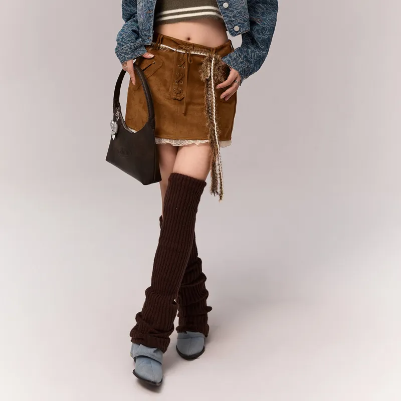 CHUU Casual Short Skirts Women's Brown-2