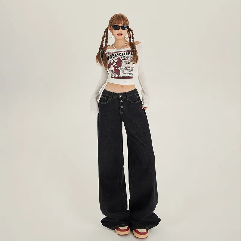 Kazakhstan Jeans Unisex Black Blue-5