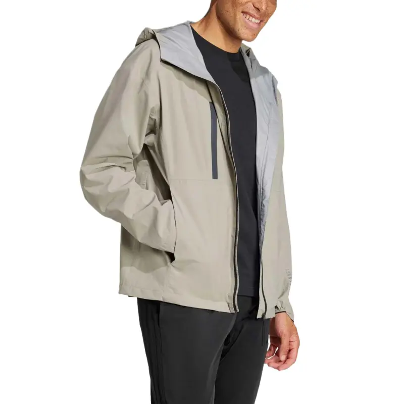 Adidas RAIN.RDYMYSHELTER 2.5-LAYER LIGHT Jacket Men's Light Sesame Gray Umber-3
