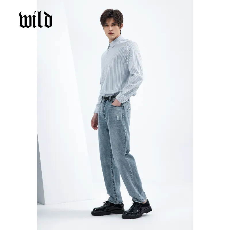 WILD LEADER Shirts Men Blue[, Consider 1 Size Up][W4158538]-2
