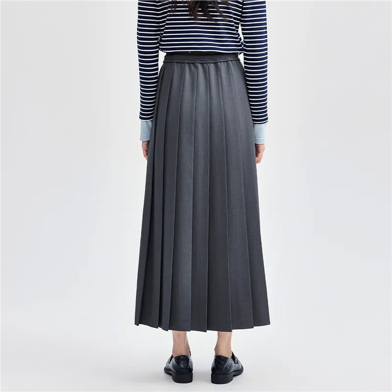 UNIQLO Casual Long Skirts Women's Stone Gray-5