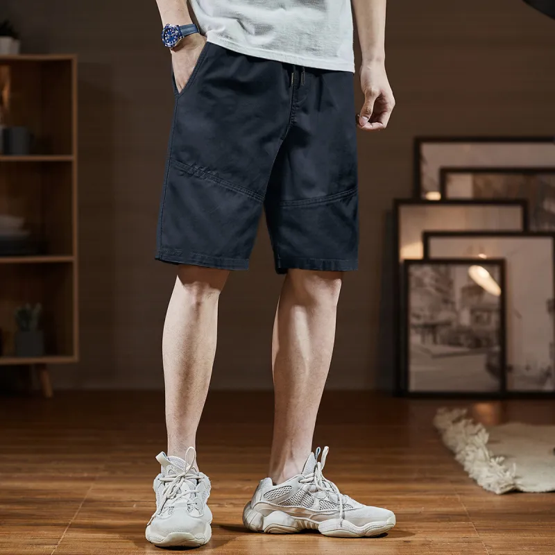 Tonlion Casual Shorts Men Navy Blue-2