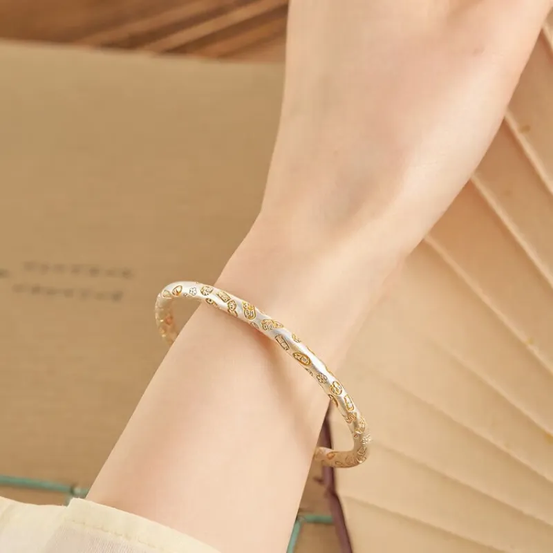 FUYUFU 999 Fine Silver Bangles Unisex-2