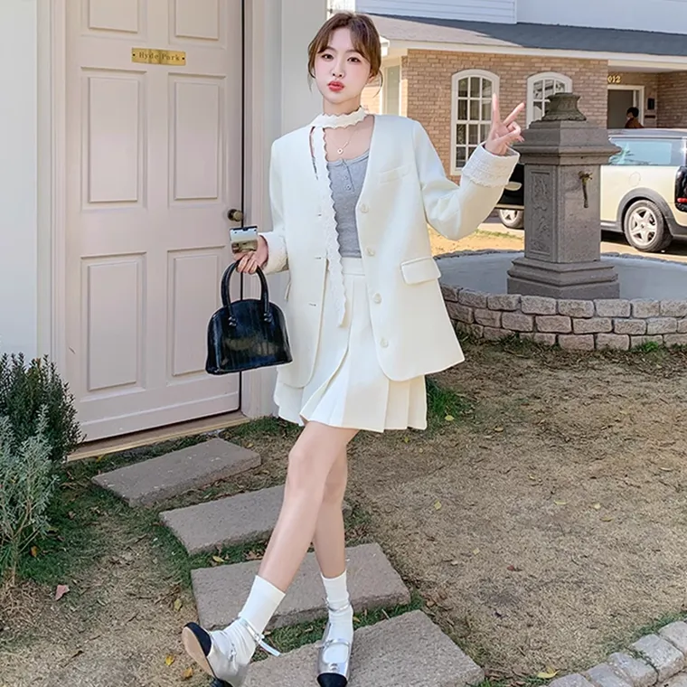 BEAUTIFUL CONFESSION Skirt Set Women's Apricot Two Piece Set-4