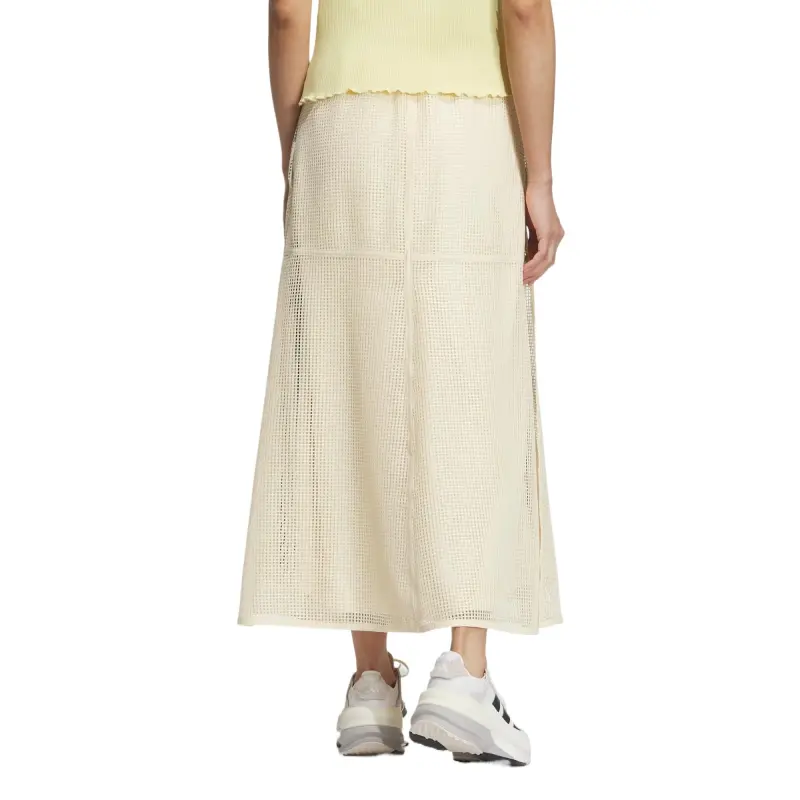Adidas LUXFLOW Casual Long Skirt Women's Beige-2