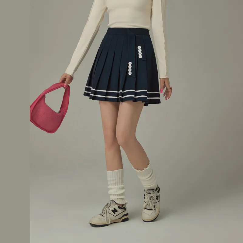 CHUU Casual Short Skirts Women's Navy Blue-2