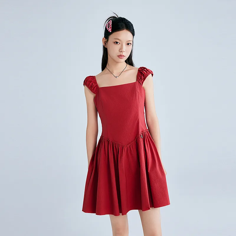 LEDIN Sleeveless Dresses Women's Cherry Red-2