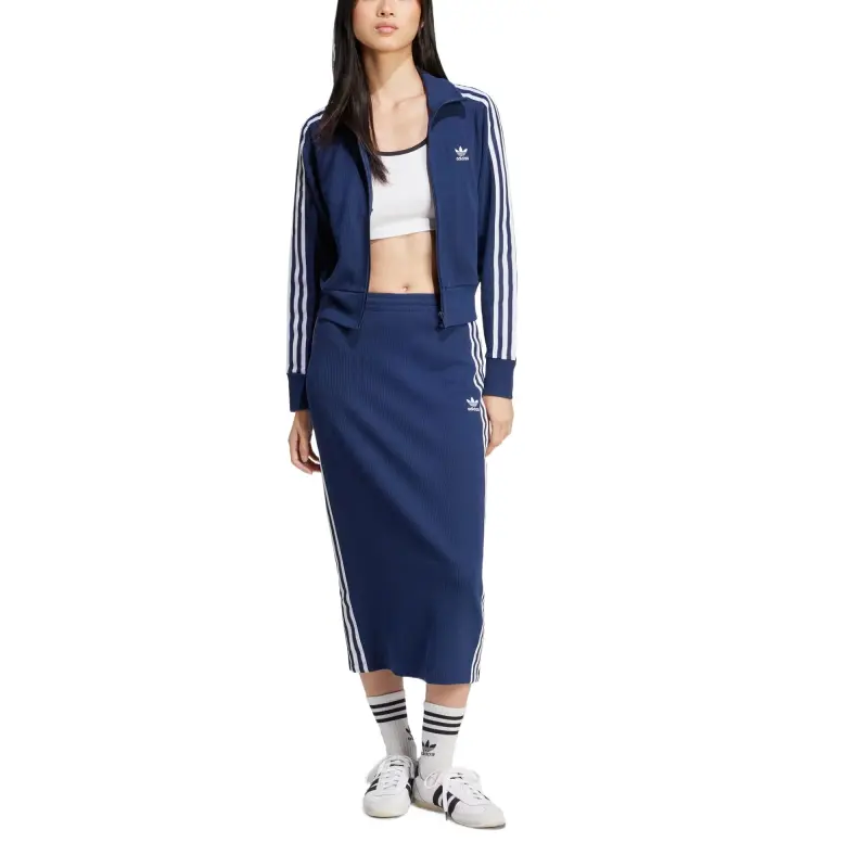 Adidas Originals Knit Long Skirt Women's Navy Blue-3