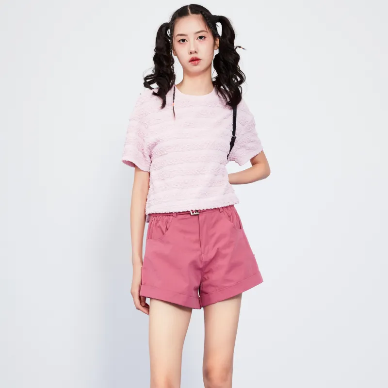 SETIROM Denim Shorts Women's Fuchsia-4