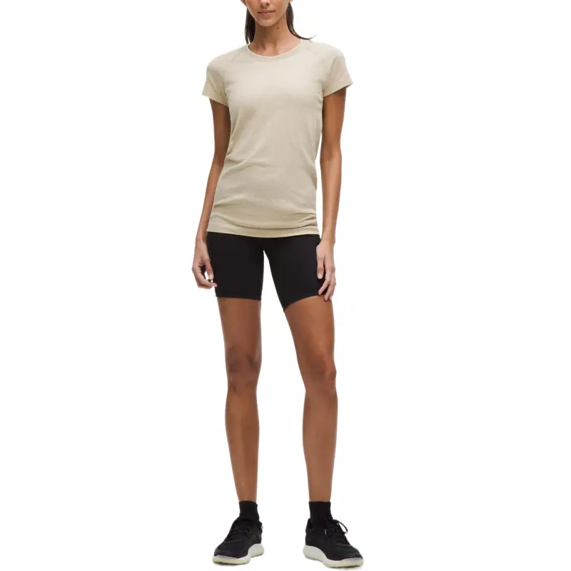 Lululemon Swiftly Tech Regular T Shirt Women's Light Cream Gemweave Butter Cream/Sheer Oak/White-2