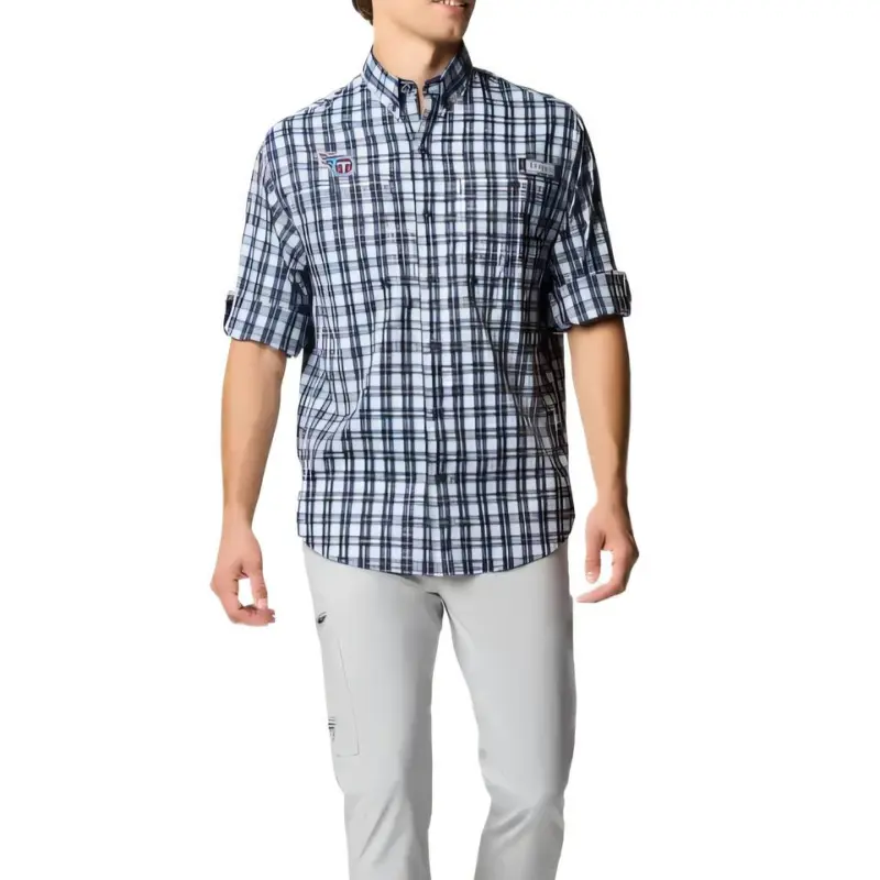 Columbia PFG Super Tamiami Shirt Men's Marine Blue-3