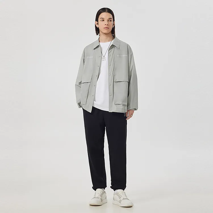 Cabbeen Jackets Coats Men's Light Gray-3
