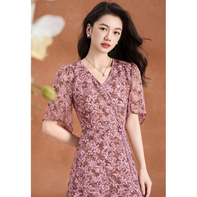 Mylan Short Sleeved Dress Cinched Waist Women's-6