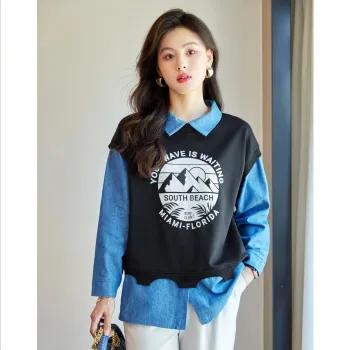 Like The Age Of Water Spring, Fall Sweatshirt Loose Fit Women's Black