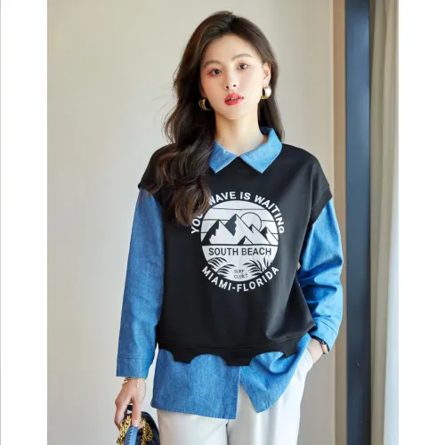 Like The Age Of Water Spring, Fall Sweatshirt Loose Fit Women's Black