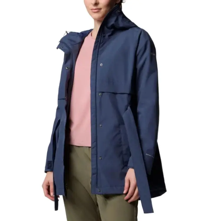 Columbia Long Valley Trench Coat Women's Blue-3