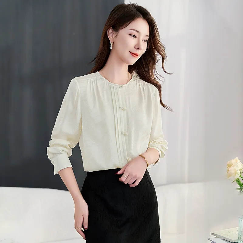 Ink Beauty Shirt Women's Champagne Beige-1