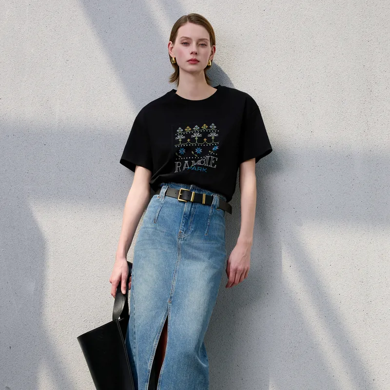 3COLOUR T Shirt Women's Classic Black-6