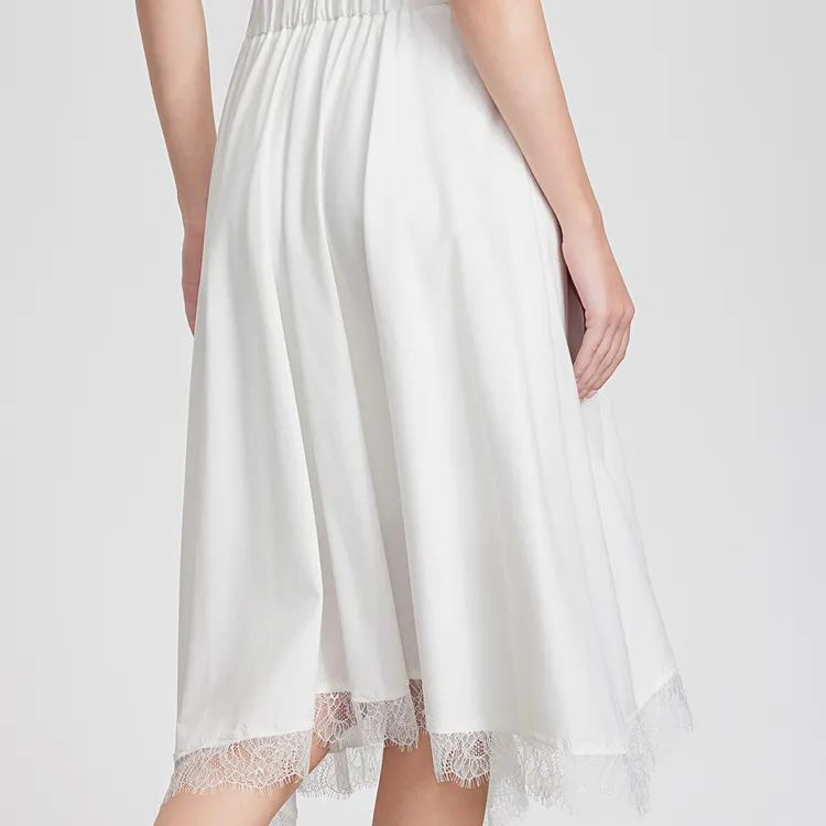 ELLE Casual Long Skirts Women's White-6