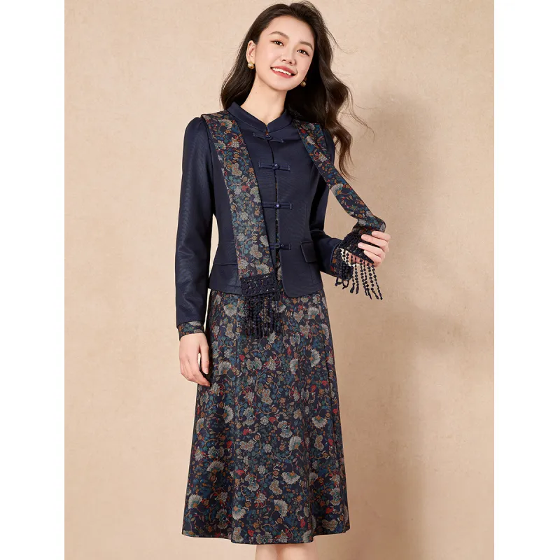 Mylan Two Piece Skirt Sets Women's Blue-1