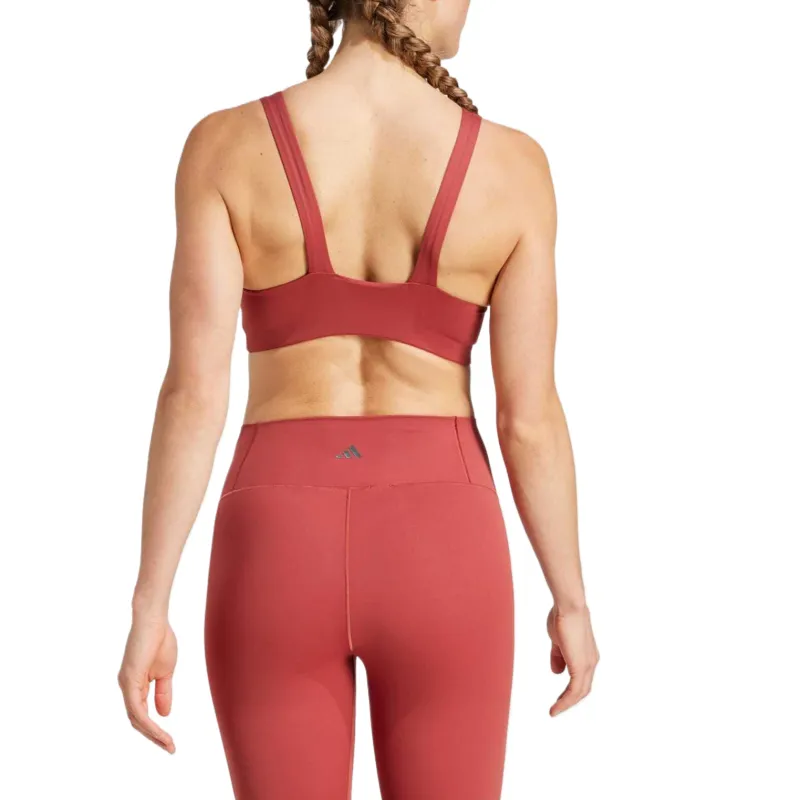 Adidas All Me Luxe Medium Support Bra Sports Underwear Women's Red-4