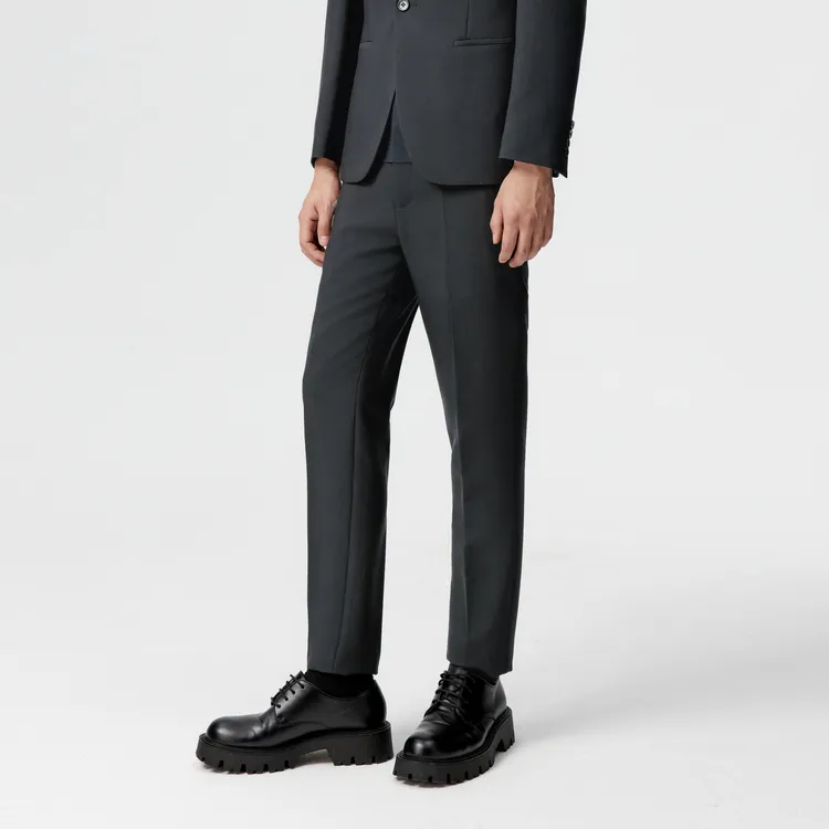 PEACEBIRD MEN Suit Trousers Men Gray Blue 1 Slim Fit-3