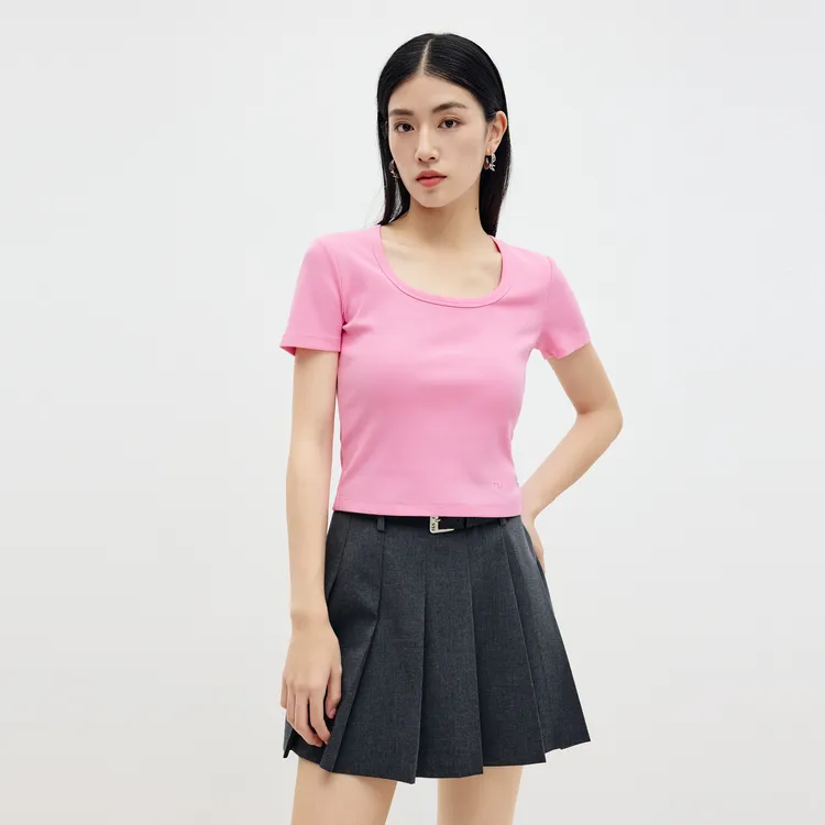SHUIYUNJIAN Summer Comfortable Minimalist Style Dopamine Dressing Knitwear Women's-3