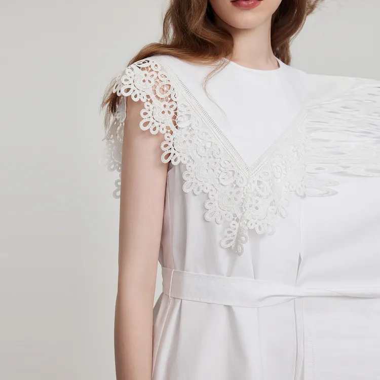 ELLE Sleeveless Dress Women's White-5