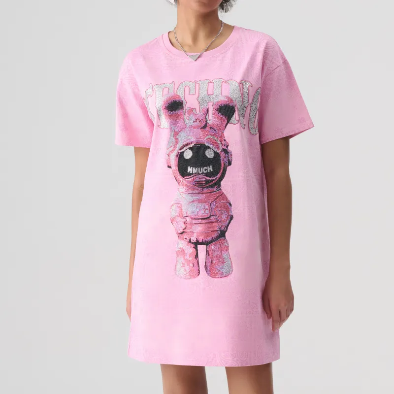 TCH Short Sleeved Dresses Women's Pink-3