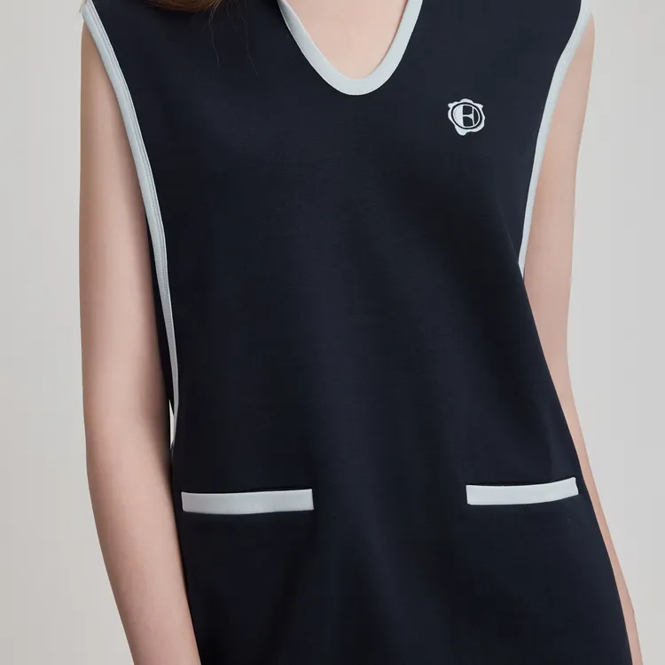 ELLE Sleeveless Dresses Women's Navy Blue-5